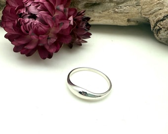 Sterlingzilveren koepelring – minimalistische stapelbare band