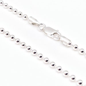 Thick Silver Bead Chain 2.5mm / Ball Chain 2.5mm 250 / Sterling Silver Ball Chain / 2.5mm Bead Chain / Heavy Ball Pendant Chain / Sterling