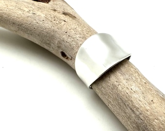 Srebrny pierścień wklęsły / Szeroki pierścień wklęsły / Najlepiej sprzedający się srebrny pierścień / 925 Sterling / Nowoczesny długi pierścień na palec / rozmiar 5-10