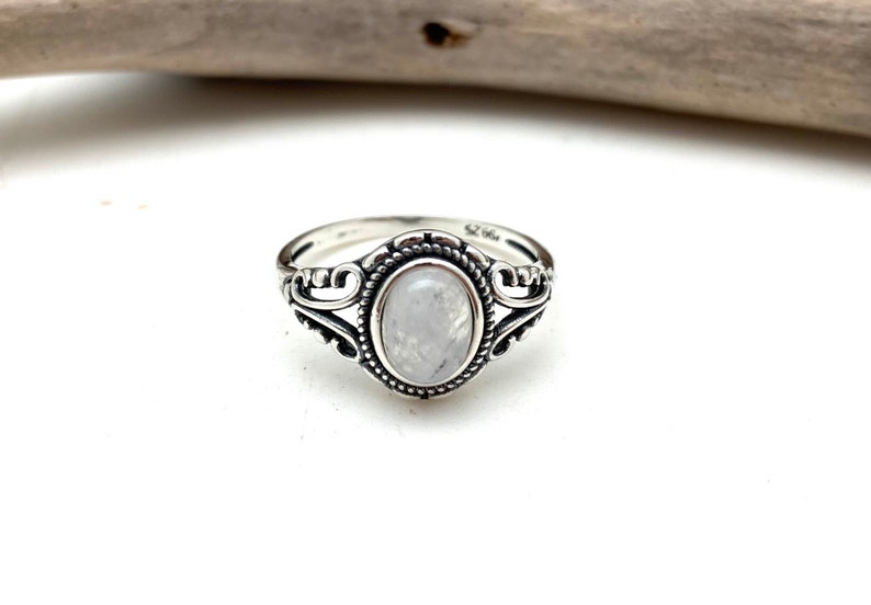 Bague Argent 925 Pierre Rouge Vintage - Occasion - Bijou Ancien