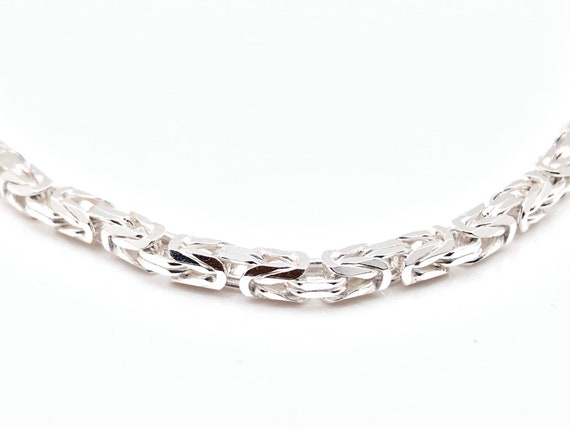 Da Uomo Catenina Argento 925 Sterling Bizantina Catena Collana - Foto 7