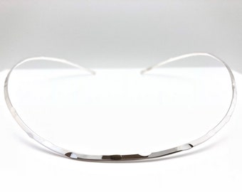 Hammered Sterling Silver Choker - 3mm Width, 18 inch