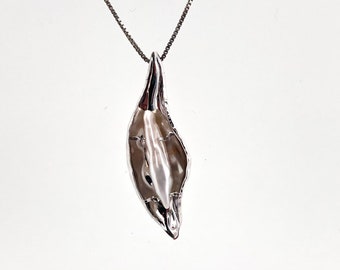 Pendentif perle Biwa // Pendentif en argent perle en coquillage // Argent sterling // Bijoux en perles