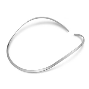 4mm Sterling Silver Choker // 925 Sterling Silver // 18&quot; Inches // Contoured Flat To Fit // Medium Gage Solid Silver Choker
