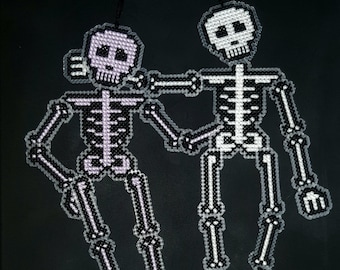 Skellybones! - *digital pattern* Halloween, plastic canvas, spooky, creepy, halloween craft, skeleton cross stitch