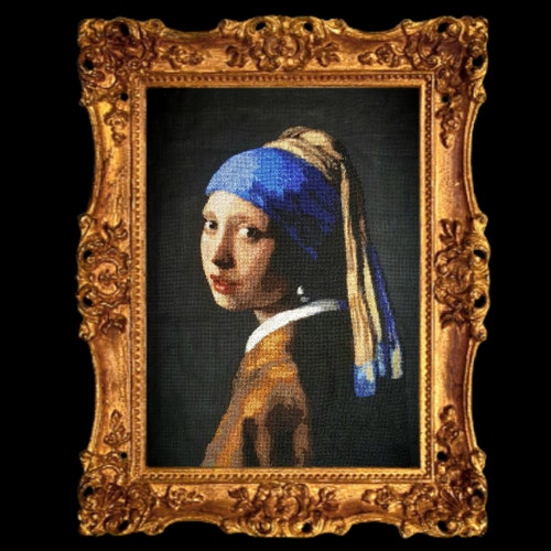 Girl With a Pearl Earring Cross Stitch Pattern Pdf Format Etsy