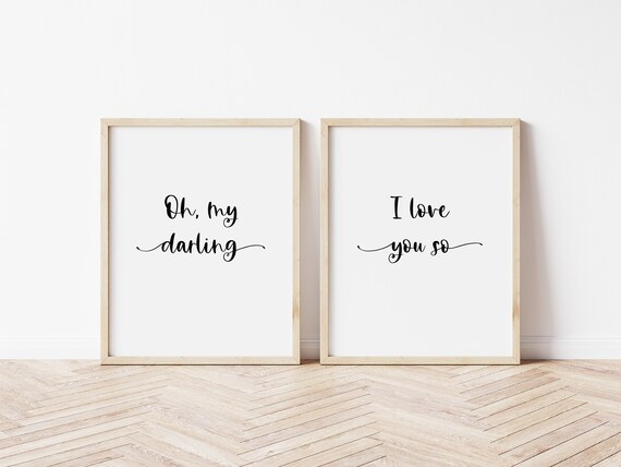 Oh My Darling I Love You So Digital Printable Minimalist Etsy
