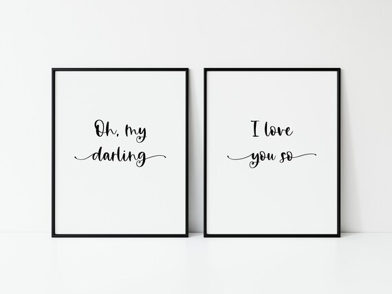 Oh My Darling I Love You So Digital Printable Minimalist Etsy