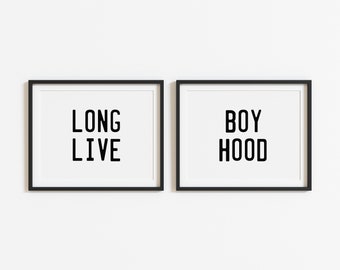 Long Live Boyhood Wall Art, Digital Printable, Long Live Boy Hood Print, Kids Playroom Art, Nursery Decor, Boy Wall Art,  Kids Quotes Poster