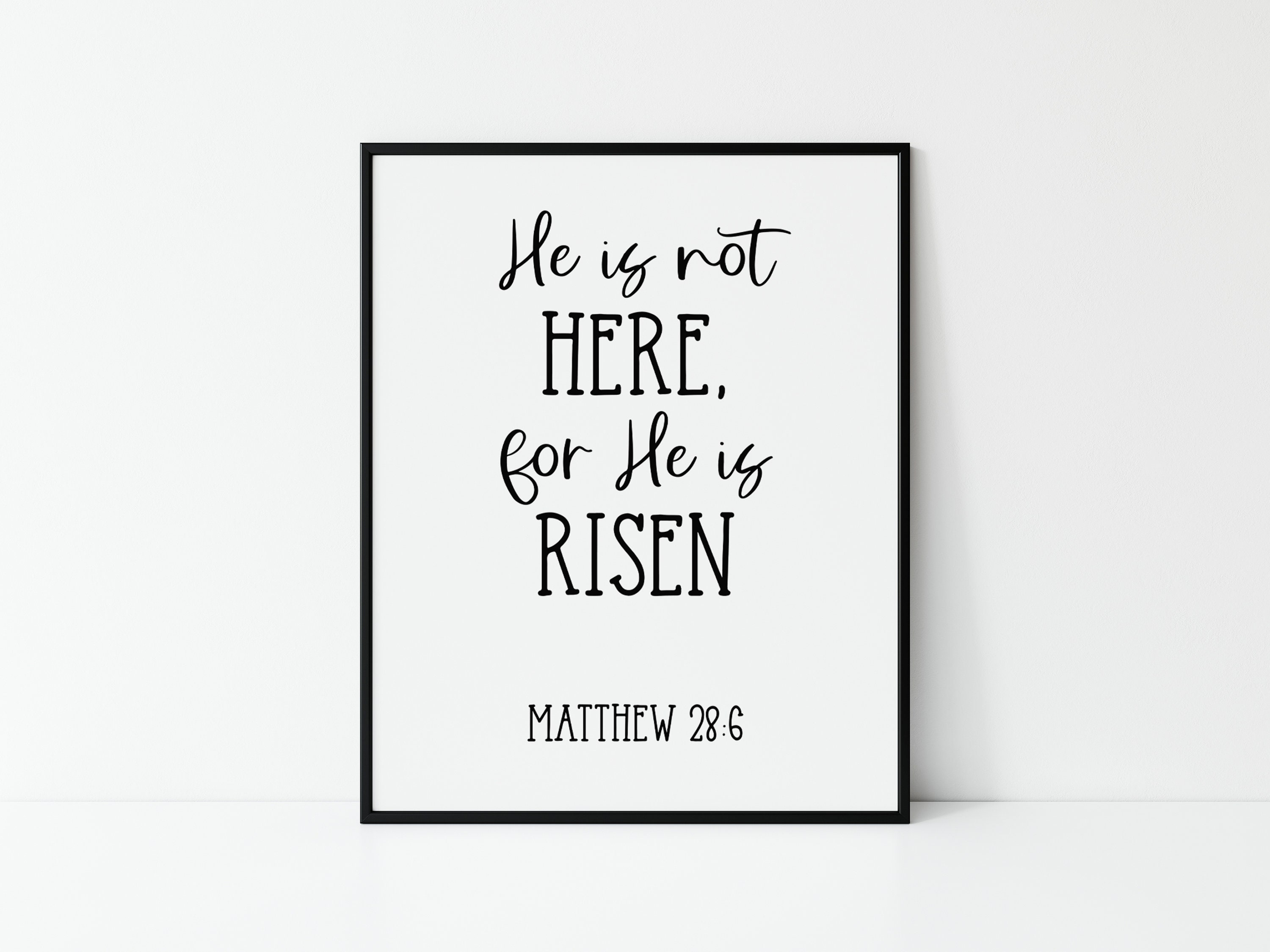 He is Not Here for He is Risen, Digital Printable, Easter Decor