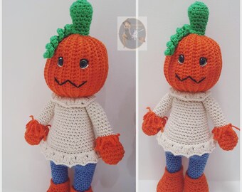 PATCH the PUMPKIN Crochet Pattern - PDF Instant Download - Amigurumi crochet pattern Halloween Crochet