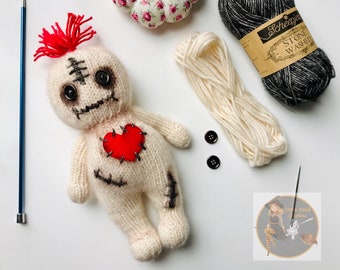 Voodoo Doll Knitting Pattern - SWC Voodoo Doll Knitted Pattern - PDF Instant downloadable pattern - Halloween Knitting-Halloween