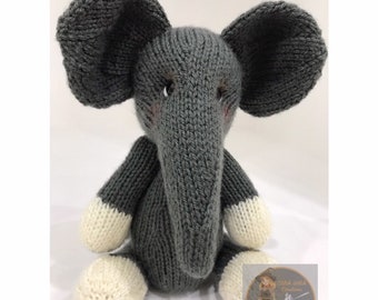 ERNIE the ELEPHANT Knitting Pattern - Amigurumi Instant Download Knitting PDF Pattern only - Not a finished product