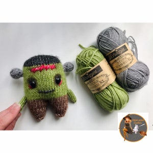 Baby Frankie Knitting Pattern - SWC Frankenstein Halloween Knitted Pattern - PDF Instant downloadable pattern - Halloween Knitting