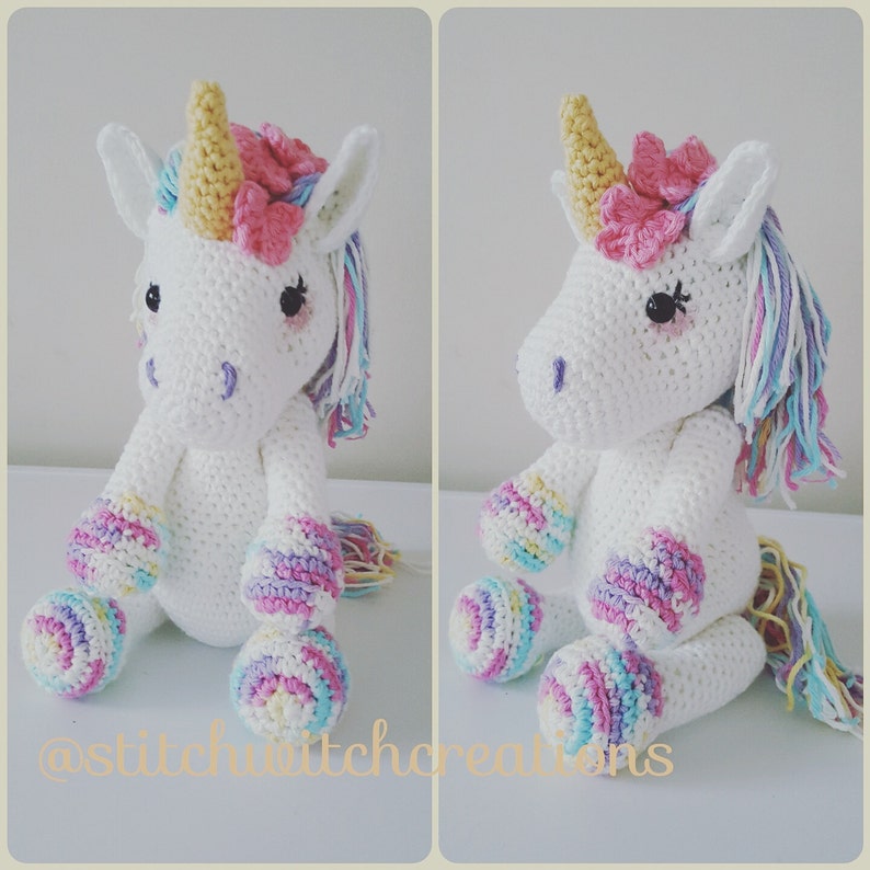 Lavender Unicorn Crochet Pattern ONLY not a finished product Amigurumi PDF instant download image 5