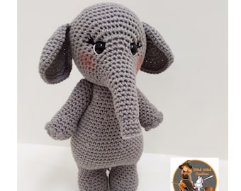SWC LARGE ELEPHANT Crochet Pattern  - Amigurumi Crochet Pattern - Pdf Instant Download - Pattern only