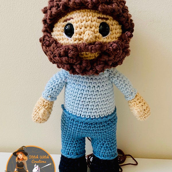 SWC Bob Ross Pattern ONLY not a finished product - Amigurumi PDF instant download