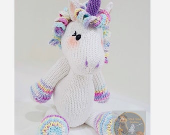 LARNA the UNICORN Knitting pattern - PDF Instant download - Knitting pattern only, Unicorn Knitting Pattern