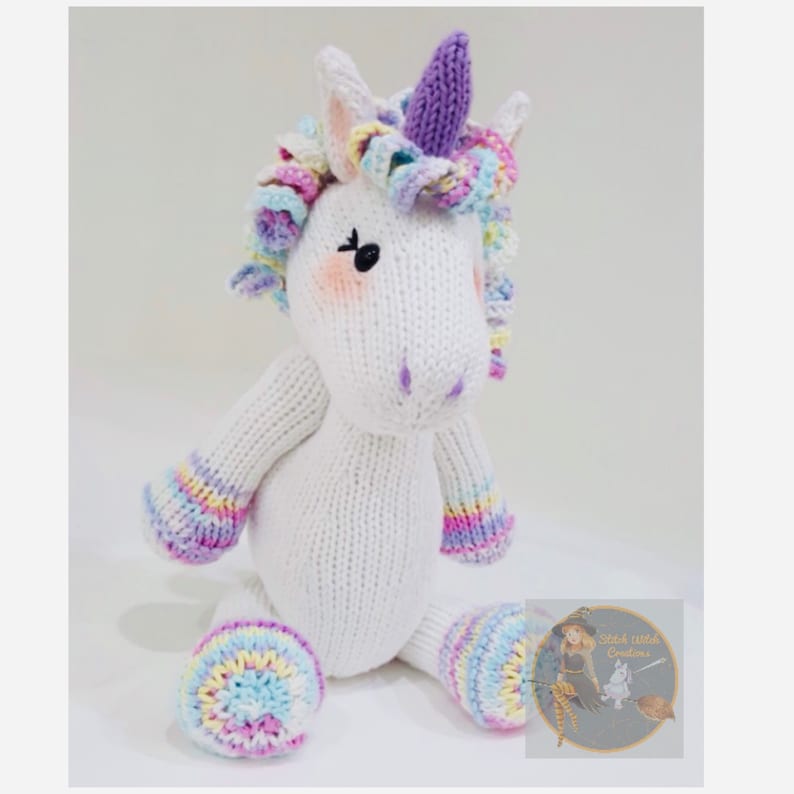 LARNA the UNICORN Knitting pattern PDF Instant download Knitting pattern only, Unicorn Knitting Pattern image 1