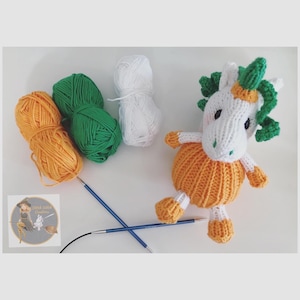 SWC Knitting Pumpkin Unicorn Knitting Pattern - Knitted Pattern - PDF Instant downloadable pattern - Unicorn Knitting