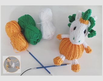 SWC Knitting Pumpkin Unicorn Knitting Pattern - Knitted Pattern - PDF Instant downloadable pattern - Unicorn Knitting