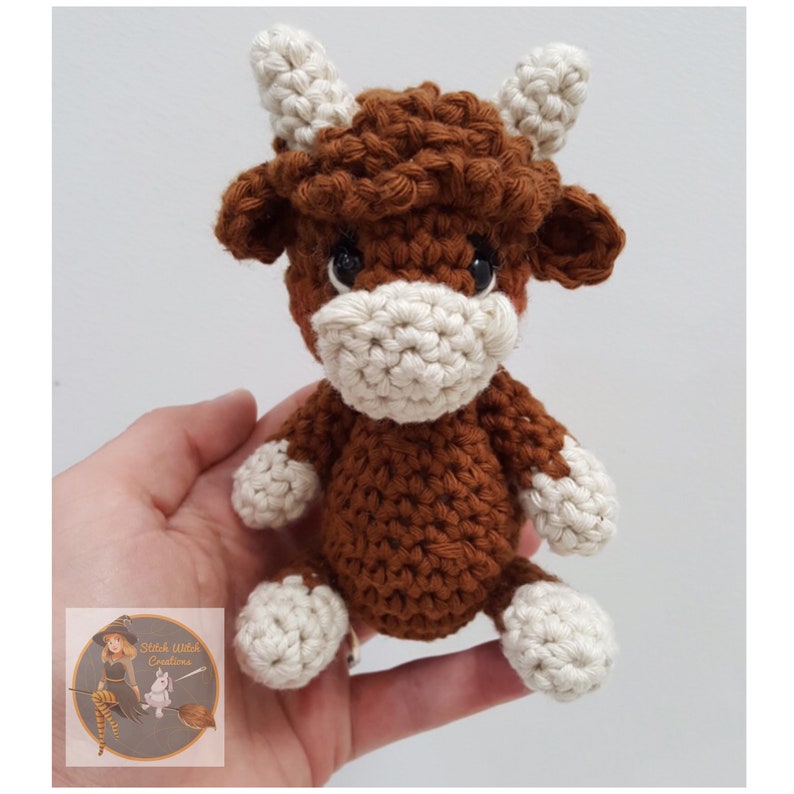 Angus the Mini Highland Cow SWC Minis Farmyard Collection Amigurumi Crochet Pattern PDF Instant Download image 1