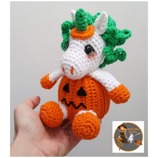 SWC Unicorn Pumpkin Halloween - Amigurumi Crochet Pattern - Pdf Instant Download -  Halloween Crochet Pattern