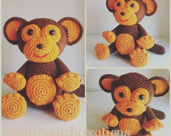 MARSHALL THE MONKEY - Crochet Pattern - Amigurumi Pdf instant download