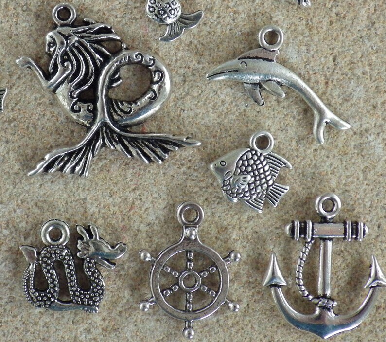 15 X Sea Ocean 3D Charms Beach Mermaid Pendants BULK Mixed Etsy