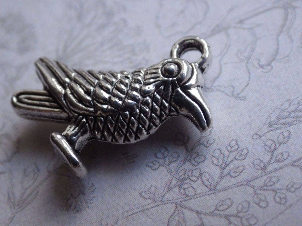 9 x 3D Forest Charms Mixed Set Silver Animal Pendants Wiccan Etsy