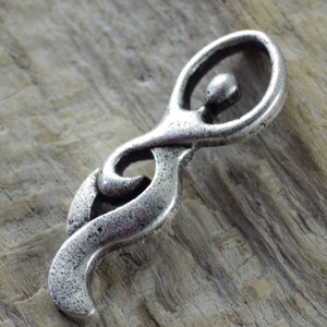 LAST ONE Goddess Pendant Necklace Charm 35x11mm, Antique Silver Pagan Jewellery Supplies, Fertility Amulet, Gaia Danu