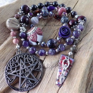 Pagan Prayer Beads &#39;As Above So Below&#39;, Wiccan Rosary, Worry Beads, Meditation Beads, Prayer Mala, Spiritual Gift, Pagan Altar Decor
