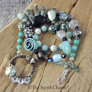 Norse Goddess Freya Mala Beads, OOAK Handmade Gemstone Rosary, Sterling Silver Pagan Prayer Beads, Wiccan Gift, Meditation Beads Altar Decor