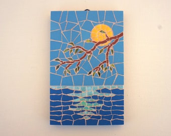 Seascape mosaic wall art