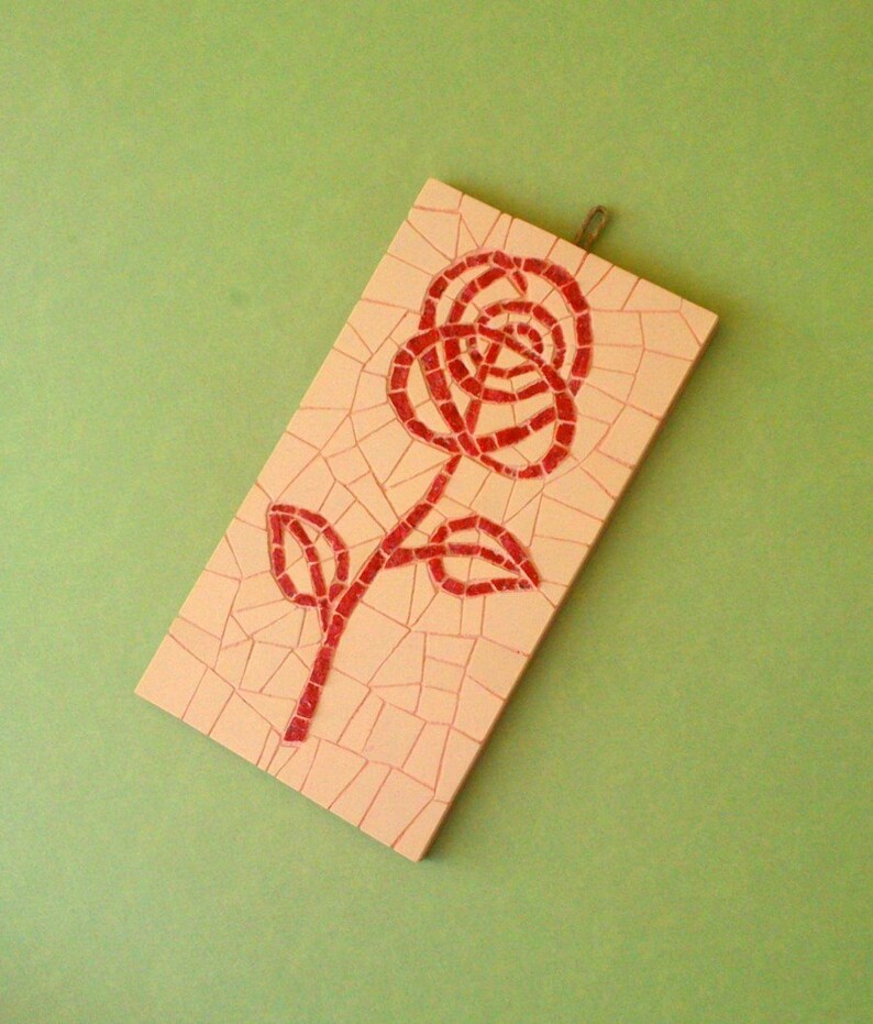 Mosaic Rose Wall Art Etsy