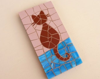 Mosaic cat wall hanging