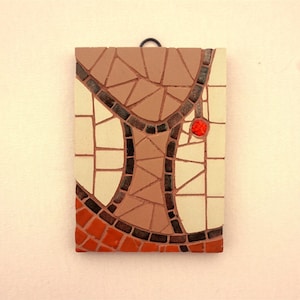 Mini abstract mosaic woman portrait wall hanging art