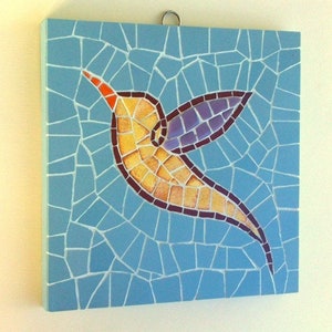 Mosaic bird blue skies mosaic wall art decoration
