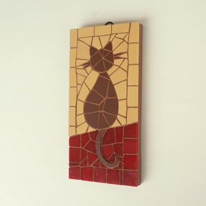 Chat en mosaïque à accrocher au mur image 4
