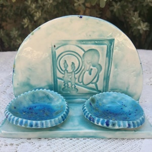 Shabbat Candle Holders Tea Lights Ceramic Handmade in Israel Bat Mitzvah Gift Judaica Home Decor