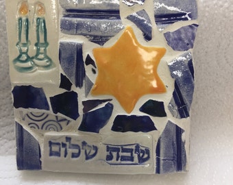 Midcentury Judaica Brass And Enamel Shalom Trivet And Ceramic Saucer Set Made in Israel Souvenirs of Jerusalem Midcentury Judaica Brass And Enamel Shalom Trivet And Ceramic Saucer Set Made in Israel Souvenirs of Jerusalem