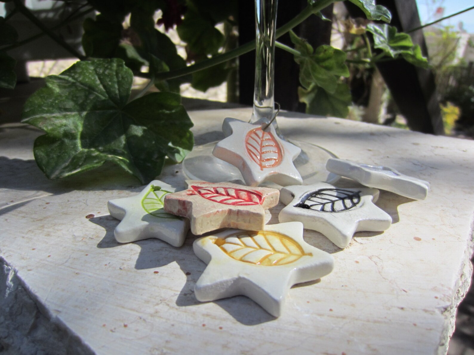 Six Jewish Star Ceramic Wine Glass Charms Etsy