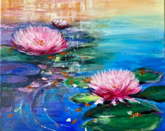 Painting on canvas „Water lilies“