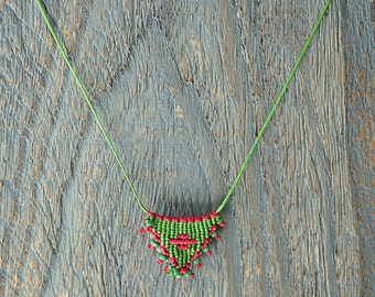 Unique handmade macrame talisman necklace