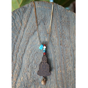 Bohemian Buddha Pendant Necklace: Unique Handmade Spiritual Jewelry Gift for Women's Birthday Birthday gifts for her
