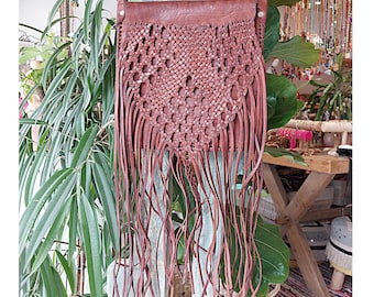 Borsa a tracolla boho in pelle con frange: borsa marocchina fatta a mano