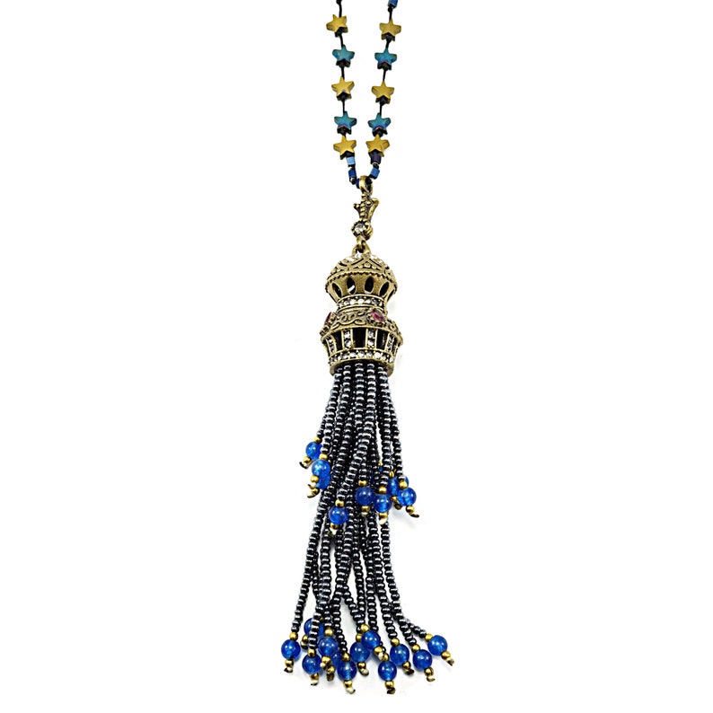Unique gift Vintage tassel necklace Boho jewelry for women Bohemian long necklace for women Gift for women Boho necklace