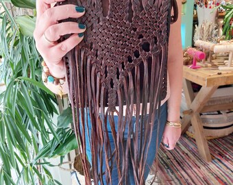Borsa a tracolla boho in pelle con frange: borsa a tracolla marocchina realizzata a mano