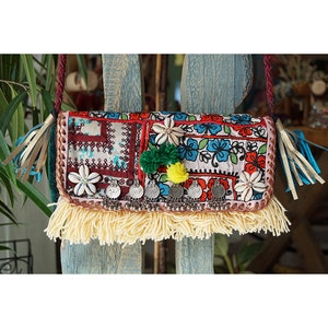 Boho style clutch bag for women, Indian clutch, Embroidered vintage clutch bag, Colorful bohemian clutch Birthday gifts for her