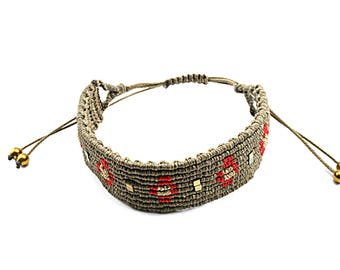 Bracciale Macrame, Regalo di compleanno, Regalo per lei, Bracciale femme, Gioielli Boho, Gioielli, Bracciale Boho, Bracciale all'uncinetto, Regalo per le donne